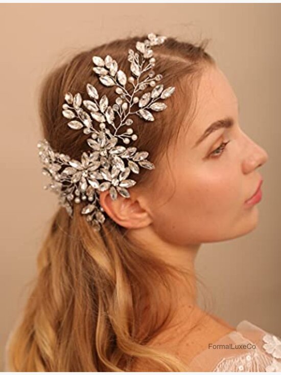 Large Rhinestone Crystal Hair Comb Wedding Party Headpiece